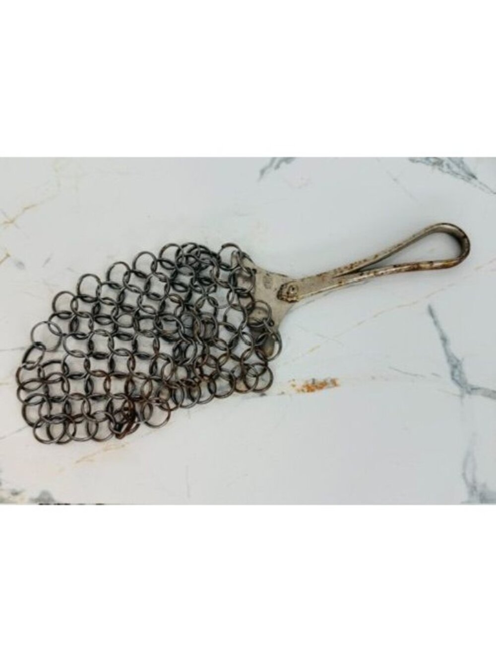 Vintage Antique Chainmail Pot Scrubber & Cast Iron Skillet Cleaner